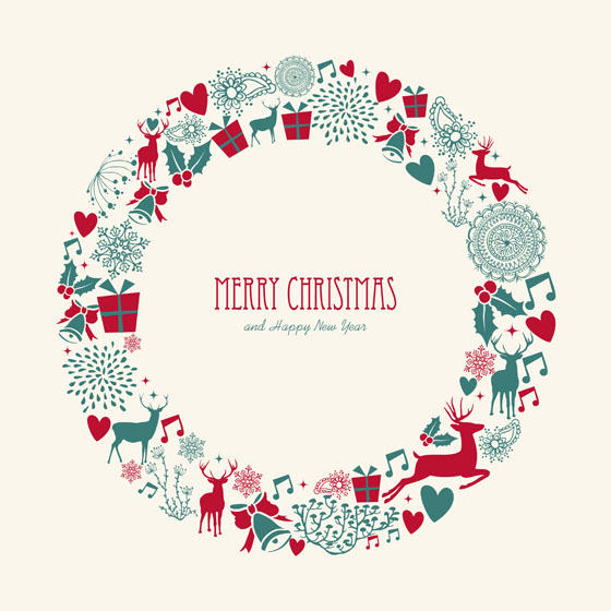Cute christmas background elements 1 vector