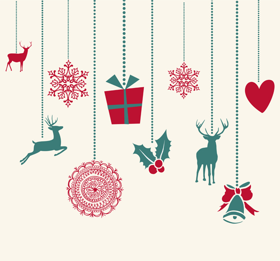 Cute christmas background elements 4 vector free download
