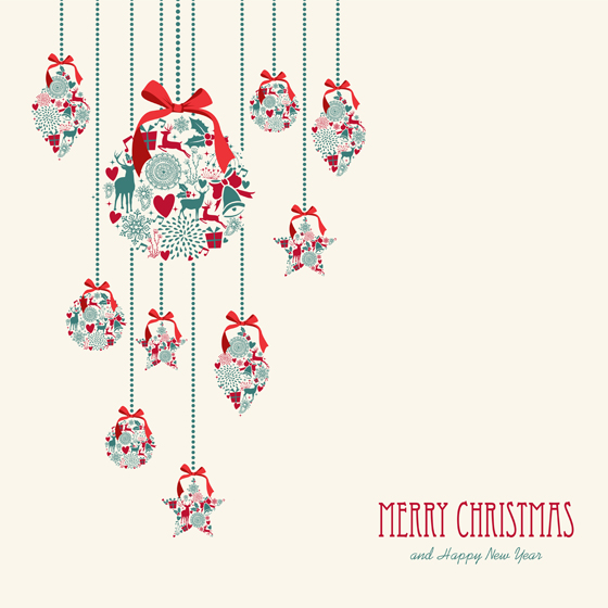 Cute christmas background elements 5 vector