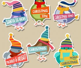 Cute christmas celebration sticker vector illustration 05