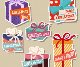 Cute christmas celebration sticker vector illustration 06