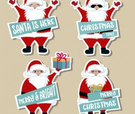 Cute christmas celebration sticker vector illustration 07