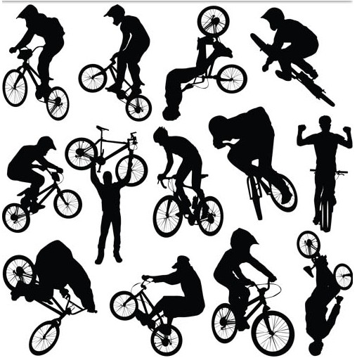 Cyclists Templates vector graphics