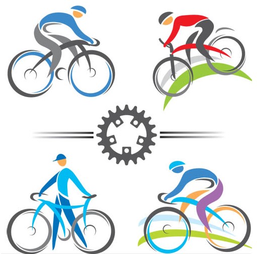 Cyclists graphic vector