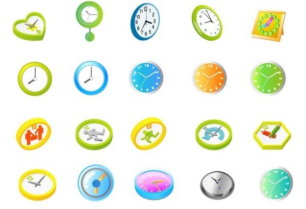 DIfferent Colored Clock vector