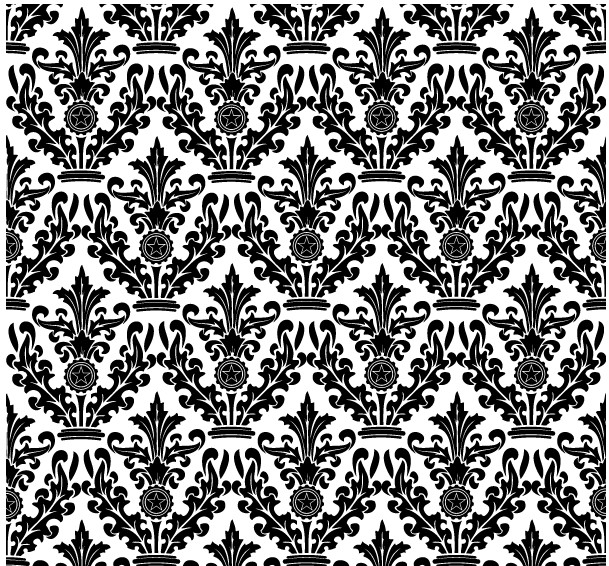 Damask Floral Pattern Free shiny vector