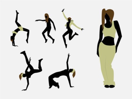 Dancer Silhouettes shiny vector