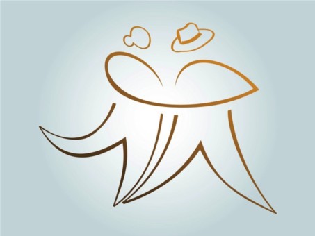 Dancing Couple Logo shiny vector