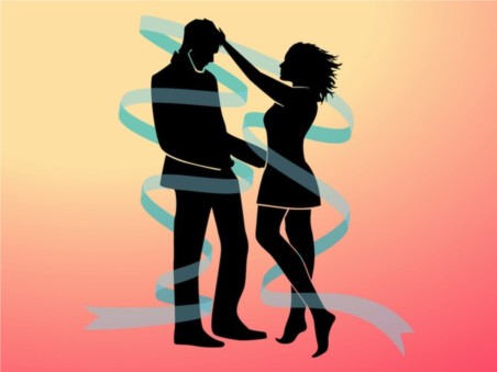 Dancing Man and Woman Illustration vector