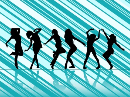Dancing Women Vector Silhouettes Illustration vector