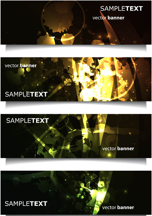 Dark Abstract Banners Set vector