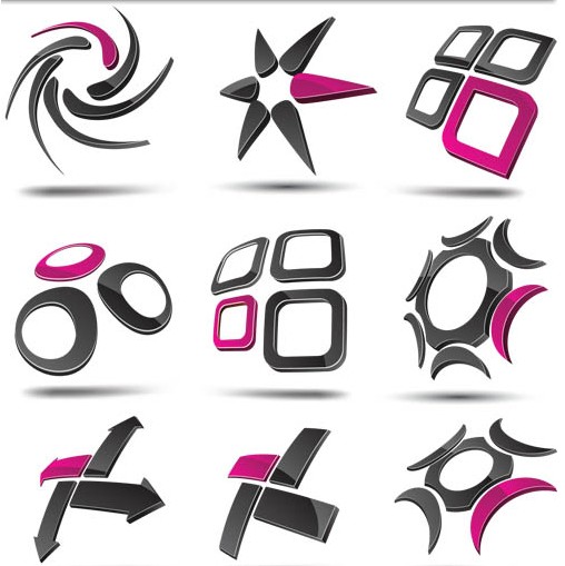 Dark Abstract Logotypes design vector