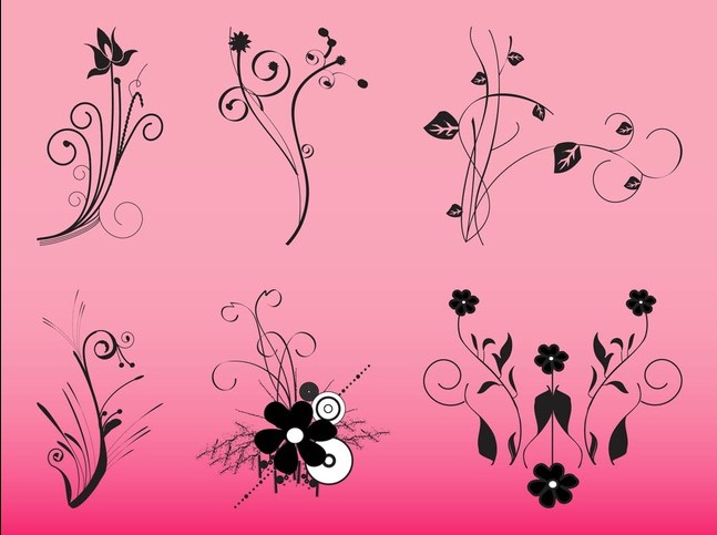 Decorative Flowers Graphics art vectors