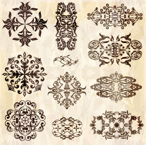 Decorative pattern element vector design