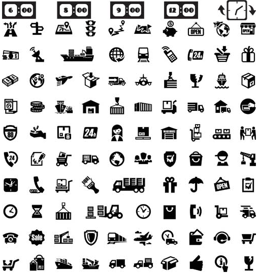 Delivery Icons free 2 vector material