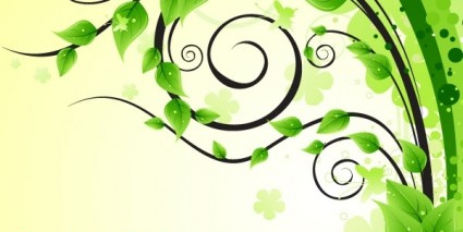 Design Element with Green Leaves vector