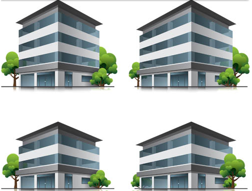 Different 3D Buildings Set vector graphics