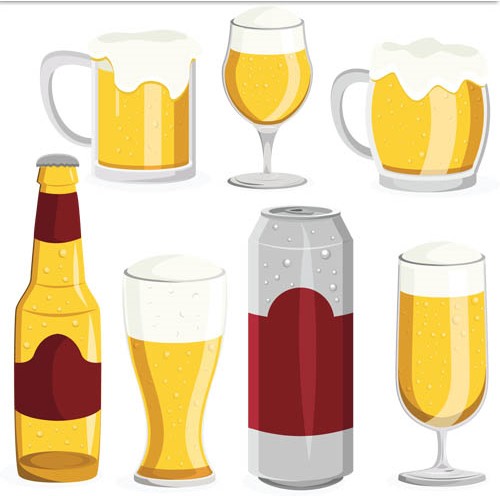 Different Beer Glassware vector graphic