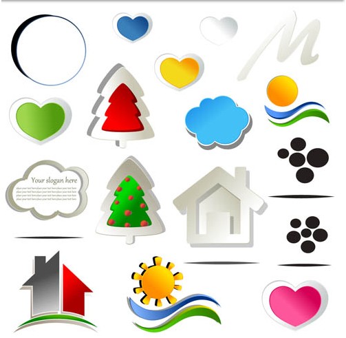Different Color Icons shiny vector