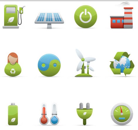 Different Ecology Icons vectors graphic