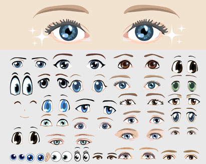 Different Eye design elements vector material