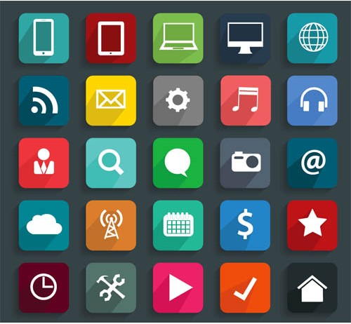 Different Flat Icons 12 vector