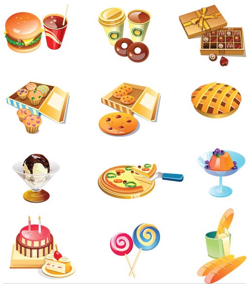 Different Food free vector