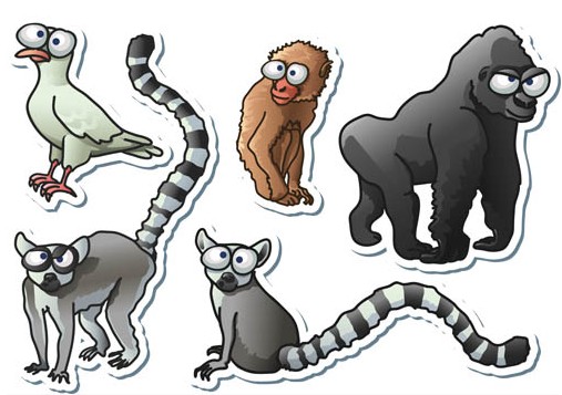Different Funny Animals art vector