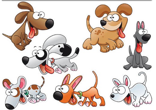 Different Funny Dogs vector