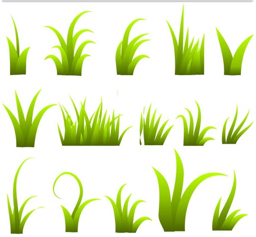 Different Grass Clumps vector