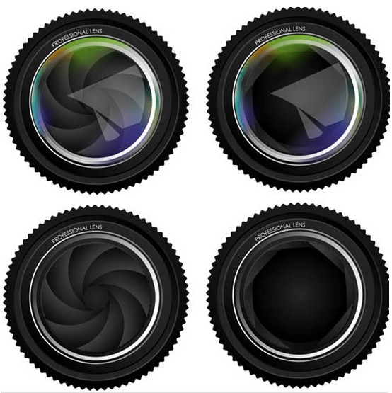 Different Lens Icons vector