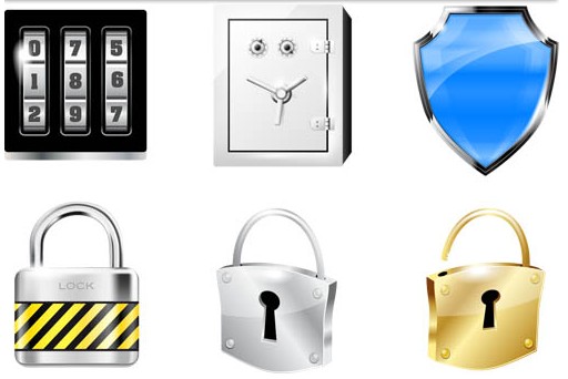 Different Locks Icons vectors material