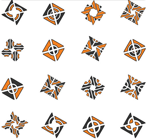 Different Orange Logo set vector