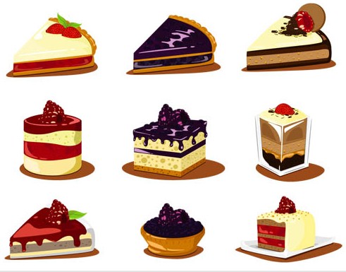 Different Shiny Cakes art vector