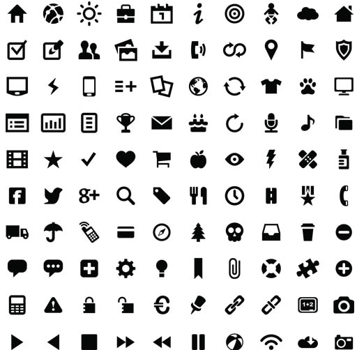 Different Silhouette Icons vector