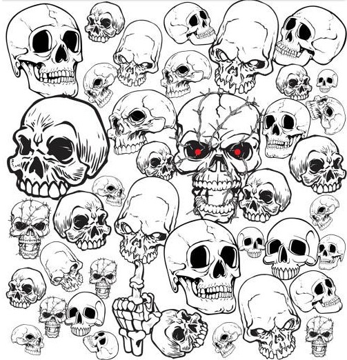 Different Skulls free vector