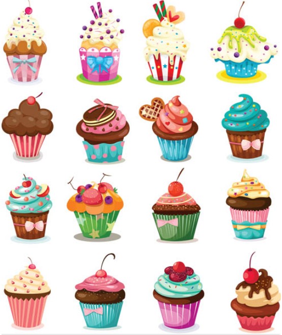 Different Sweet Cakes creative vector