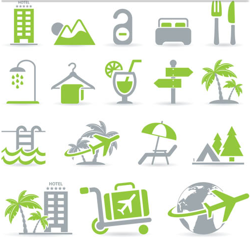 Different Travel Icons art creative vector