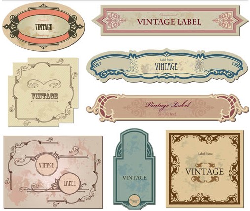 Different Vintage Labels vector graphics