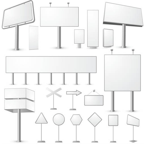 Different White Billboards vector