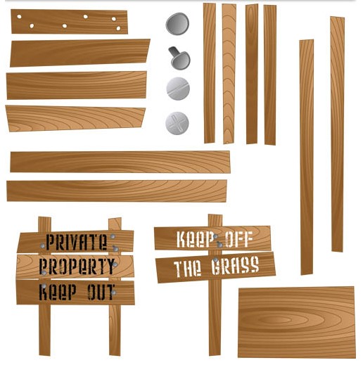 Different Wooden Elements vector