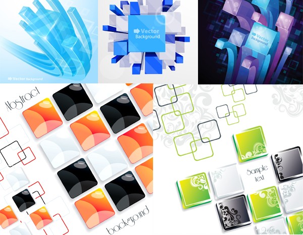 Different cube backgrounds vector