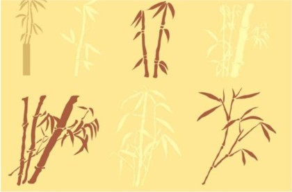 Different silhouette bamboo vector material