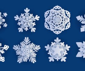 Different snowflakes set vector 01
