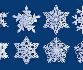Different snowflakes set vector 02