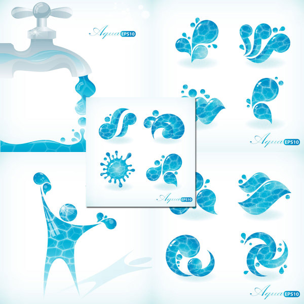 Different water logos vector material