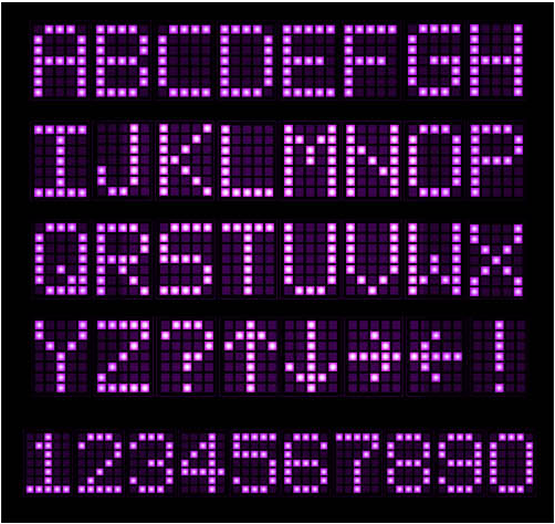 Digital Alphabets free vector design