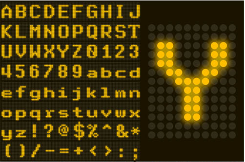 Digital LED Alphabets vector
