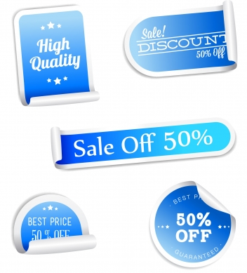 Discount sale tags collection vector set