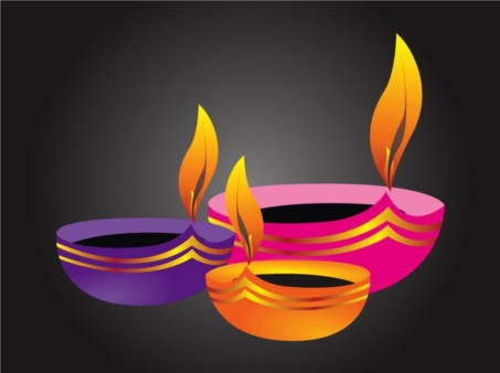 Diwali Lamps vectors graphic